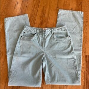 Talbots Women's Soft Light Turquoise/Sea Green Straight Leg Corduroy Jeans